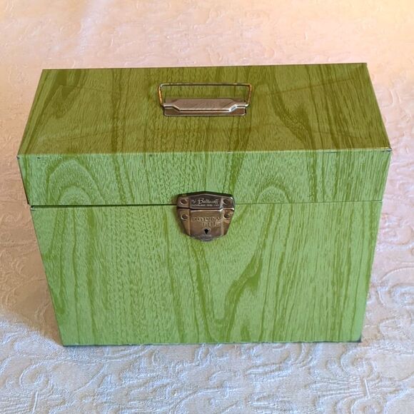 Vintage Ballonoff Portable Desk File Box PORTAFILE Mid Century Green BOX No Key - Picture 1 of 8